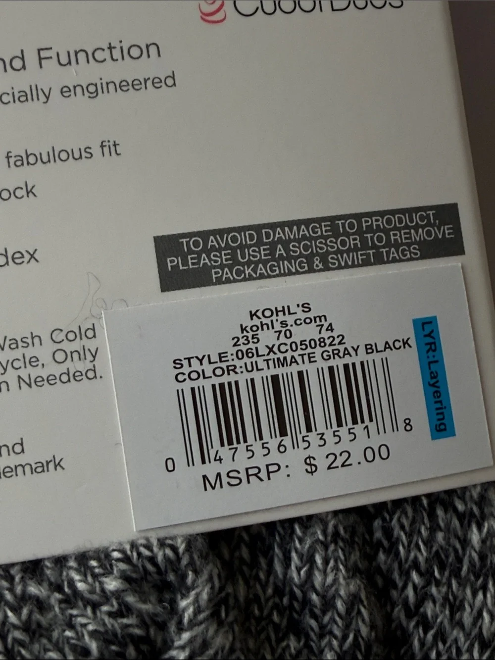 NWT Cuddl Duds 4 Pair Socks
